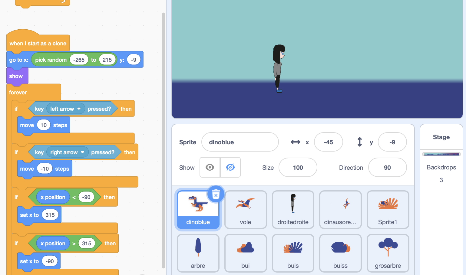 Manon Frémaux jeux vidéos en license sur scratch.